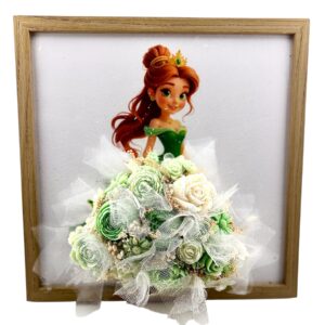 Cadre princesse élégante - création artisanale décorative en cire de soja - non parfumé