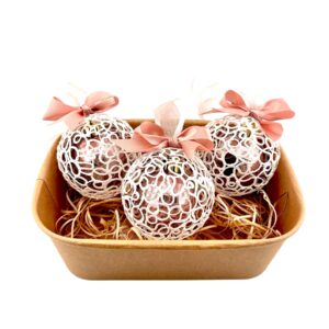 Lot de 3 boules de Noël personnalisables - taille moyenne