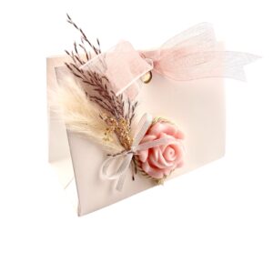 Boîte cadeau artisanale avec fleur en cire de soja