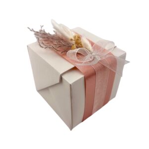 Boîte cadeau artisanale - Mariage, baptême, événement blanche