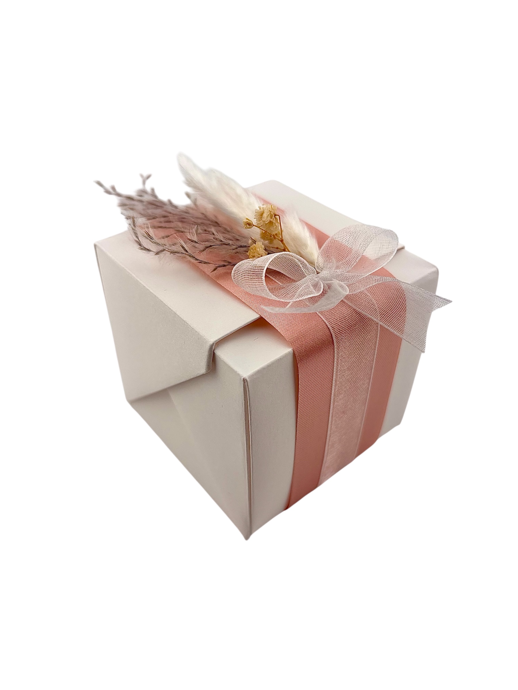 Boîte cadeau artisanale - Mariage, baptême, événement blanche