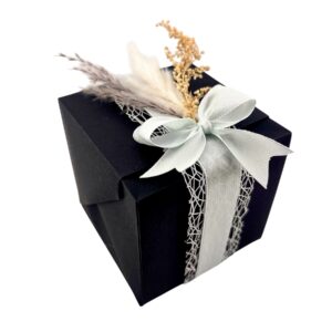 Boîte cadeau noire artisanale - Mariage, baptême, événement.