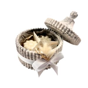 Coffret Jesmonite fondants parfumés fleur de coton- Marbré noir &blanc