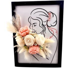 Cadre "Elégance féminine"- Fleurs en cire de soja - Non parfumé