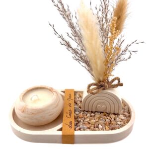 Composition en Jesmonite - douceur naturelle - cire de soja - non parfumé