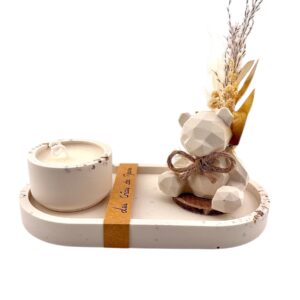 Composition en Jesmonite - Tendresse minérale - cire de soja - non parfumé