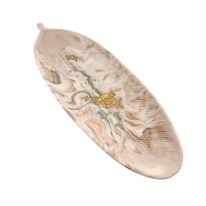 Vide-poche plume en Jesmonite - effet marbré élégant