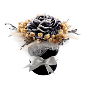 Bougie fleur noire et blanche - Elégance intemporelle - non parfumée