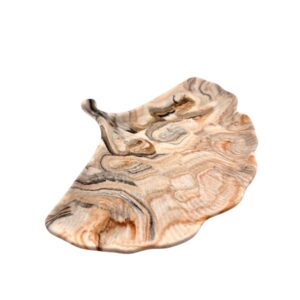 Vide-poche "Plume marbré" - Marron, Blanc et Noir.