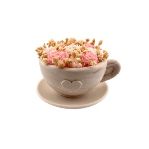 Tasse fleurie parfumée - Fleurs de coton & fleurs séchées