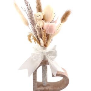 Cœur Douceur - Composition florale délicate sur base en Jesmonite marbrée