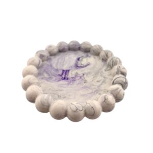 Petit vide-poche en jesmonite - violet blanc et noir