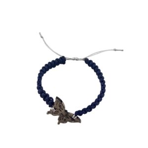 Bracelet papillon en macramé et résine époxy