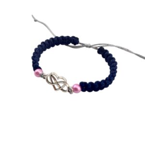 Bracelet infini en macramé bleu marine