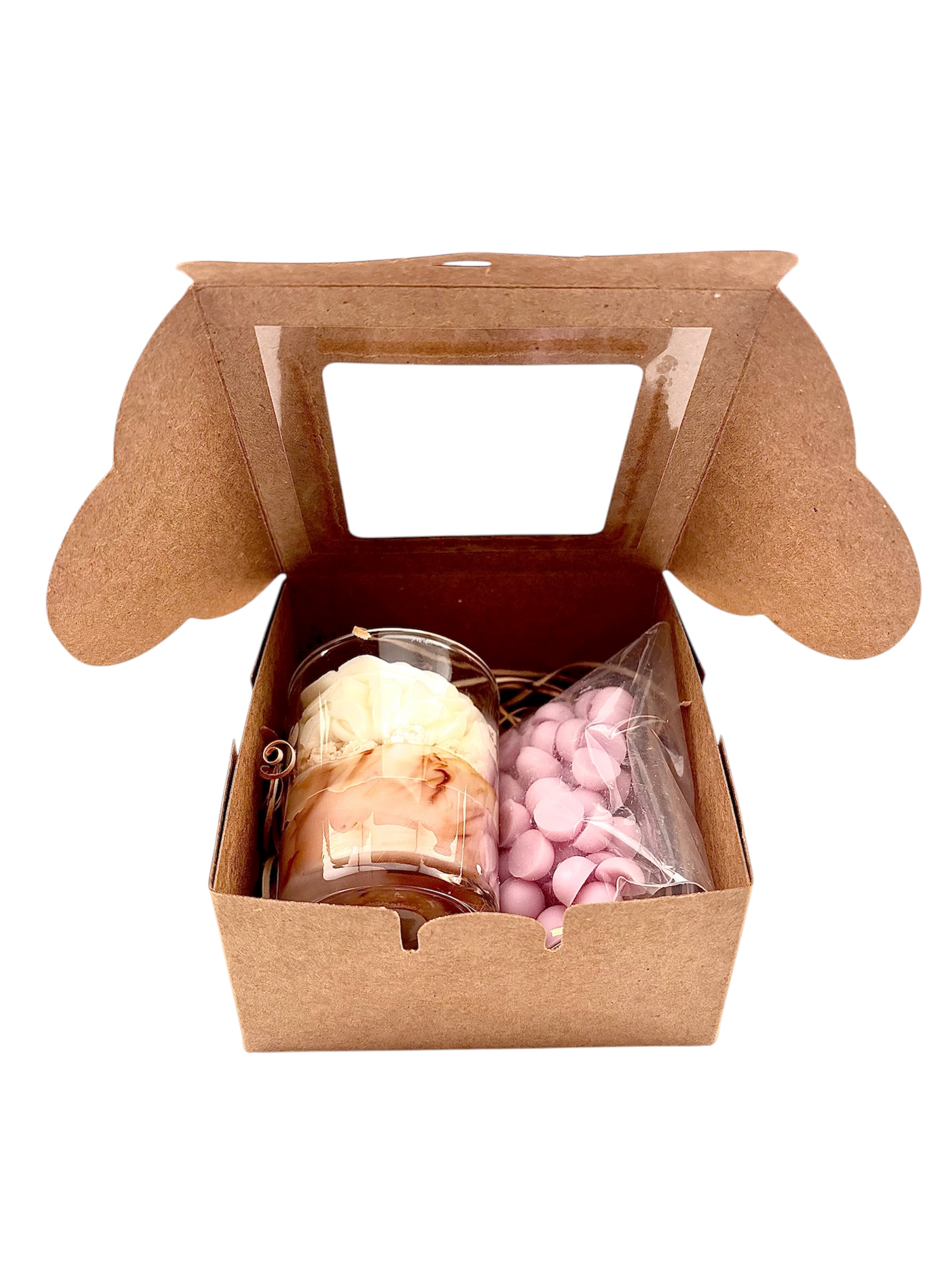 Box de Noël - Mini Bougie gourmande Christmas Pudding & Billes de fondants Fleur de coton