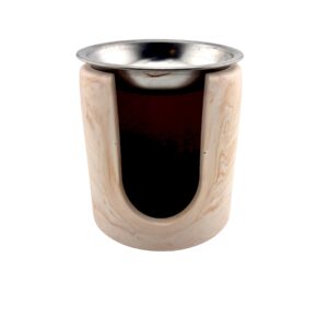 Brûleur à fondants parfumés en Jesmonite - effet marbré beige