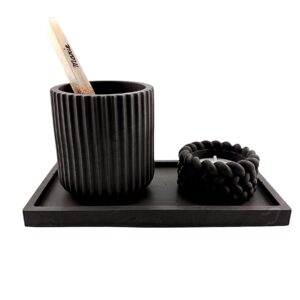 Set bureau - Collection Noire en Jesmonite