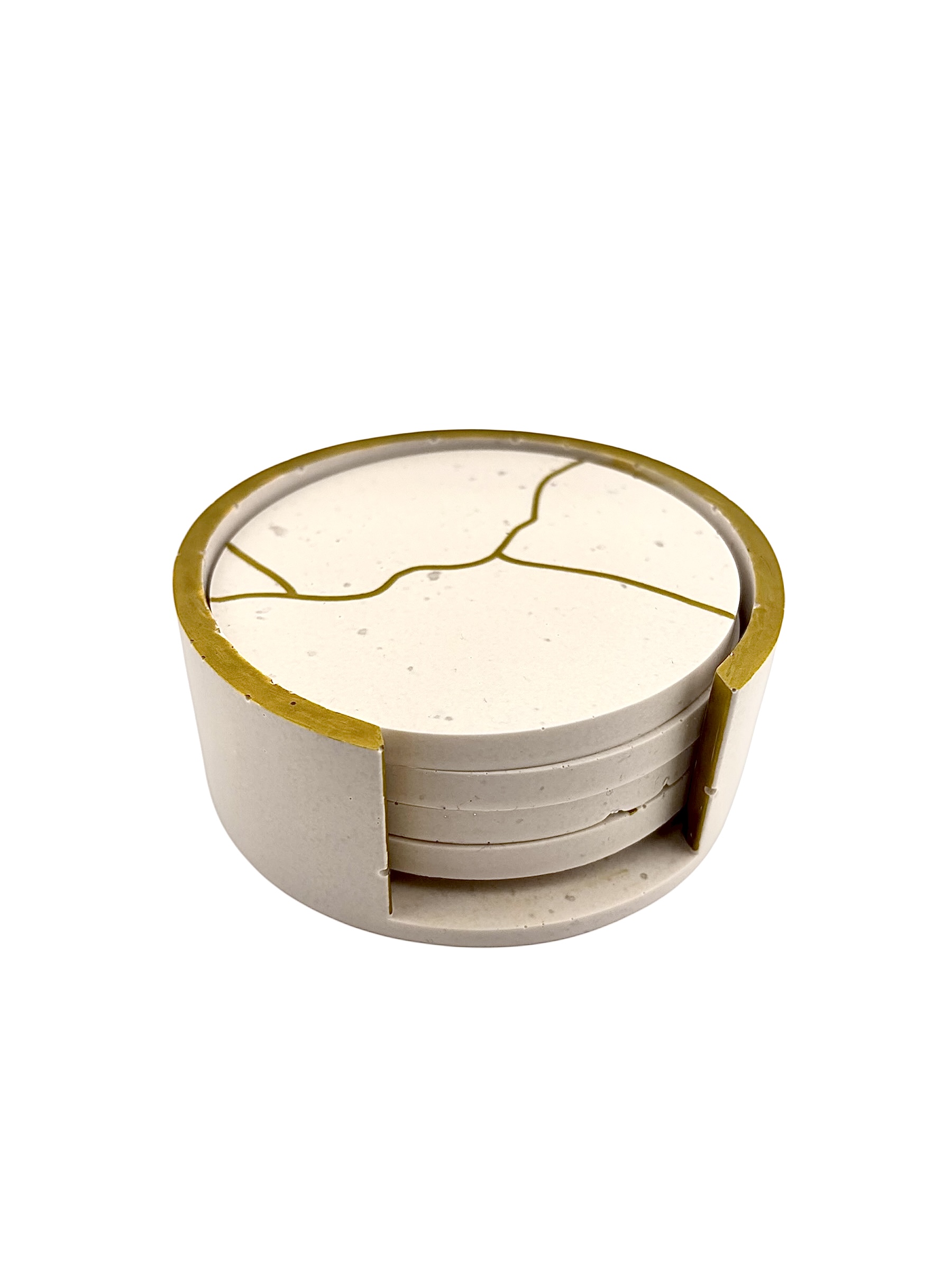 Set de dessous de verre en Jesmonite – Collection Nature & Or – Image 3