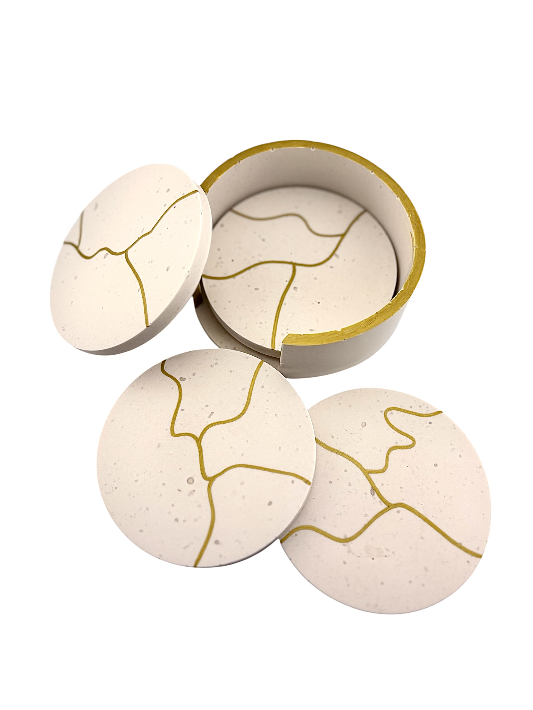 Set de dessous de verre en Jesmonite – Collection Nature & Or – Image 4