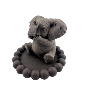 Figurine éléphant décorative en jesmonite – plateau à bijoux