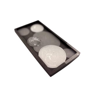 Plateau décoratif en Jesmonite noir fait main – Vide-poche design minimaliste – Objet déco moderne unique