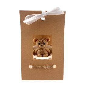 🧸 Petit pot nounours en Jesmonite – Écrin kraft